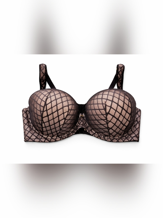 Ashley Stewart Other - Ashley Stewart Plus Size Butterfly Bra In Black Mesh Overlay Size 46 DDD